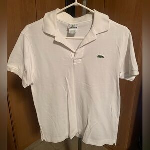 Lacoste Men's Polo Shirt in White with Green Logo
